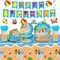 184-Piece Beach Party Supplies Set | Plates, Napkins, Cups, Tablecloth, Swirls & Banner for Hawaiian Luau, Pool Birthday Decor & Kids Favors (Serves 25)